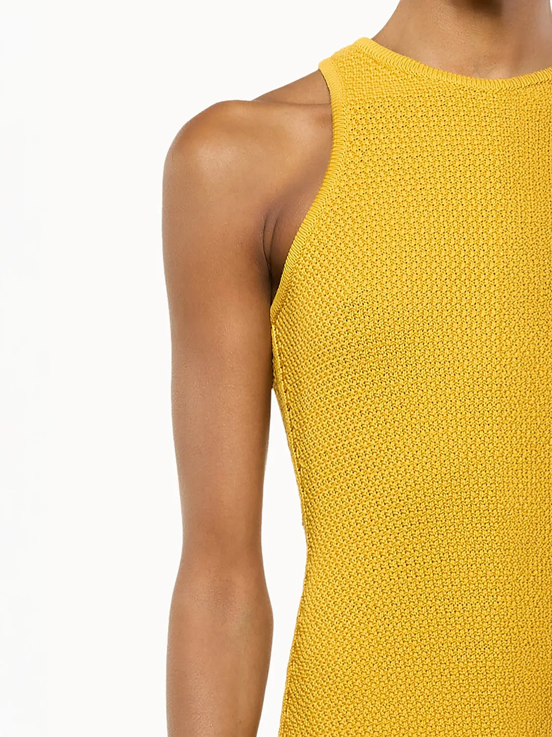 Laneus Knit Mini Dress kjole safran bomuld