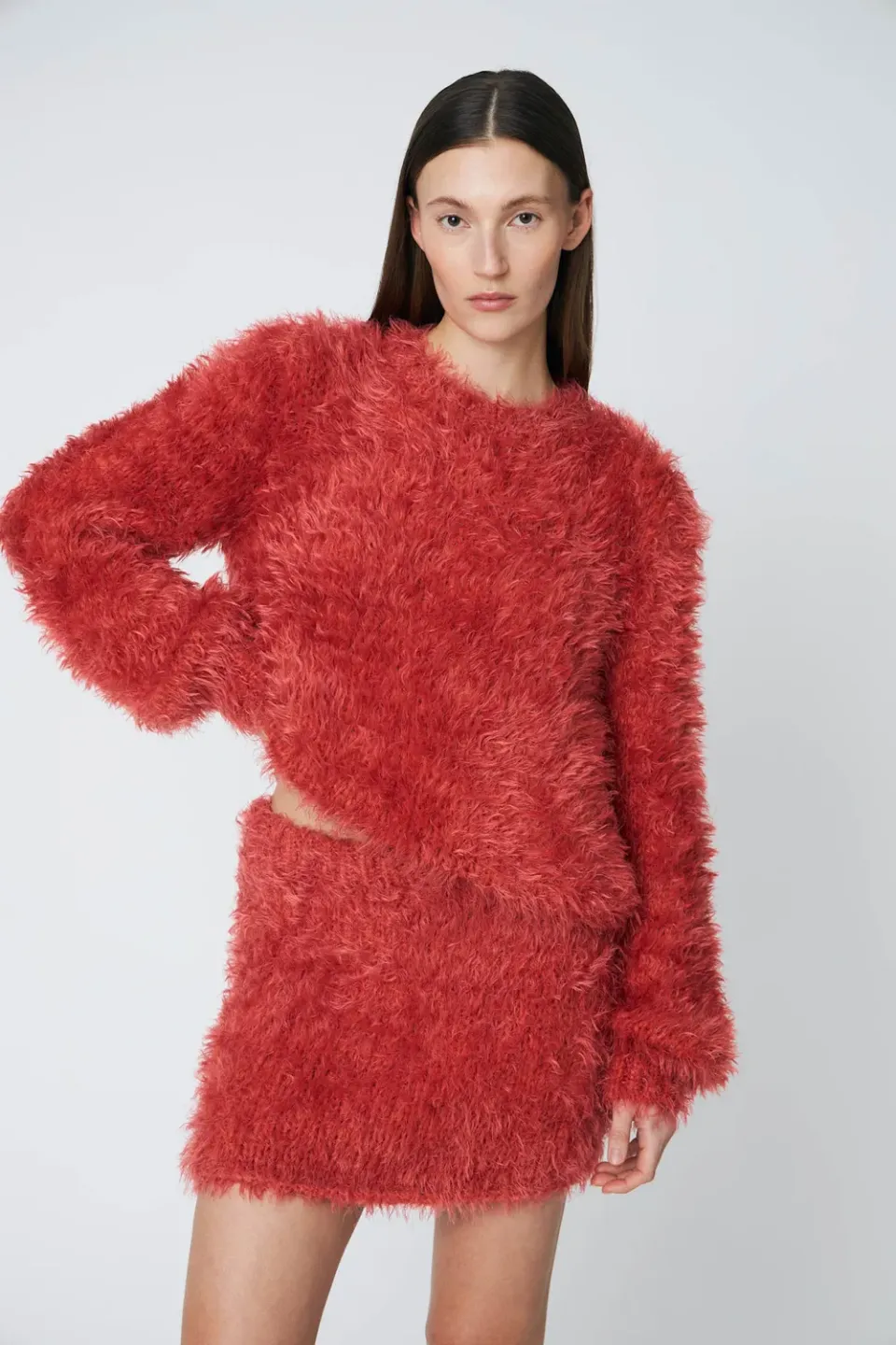 DAWNXDARE Babs pullover strik 337 garnet rose fluffy