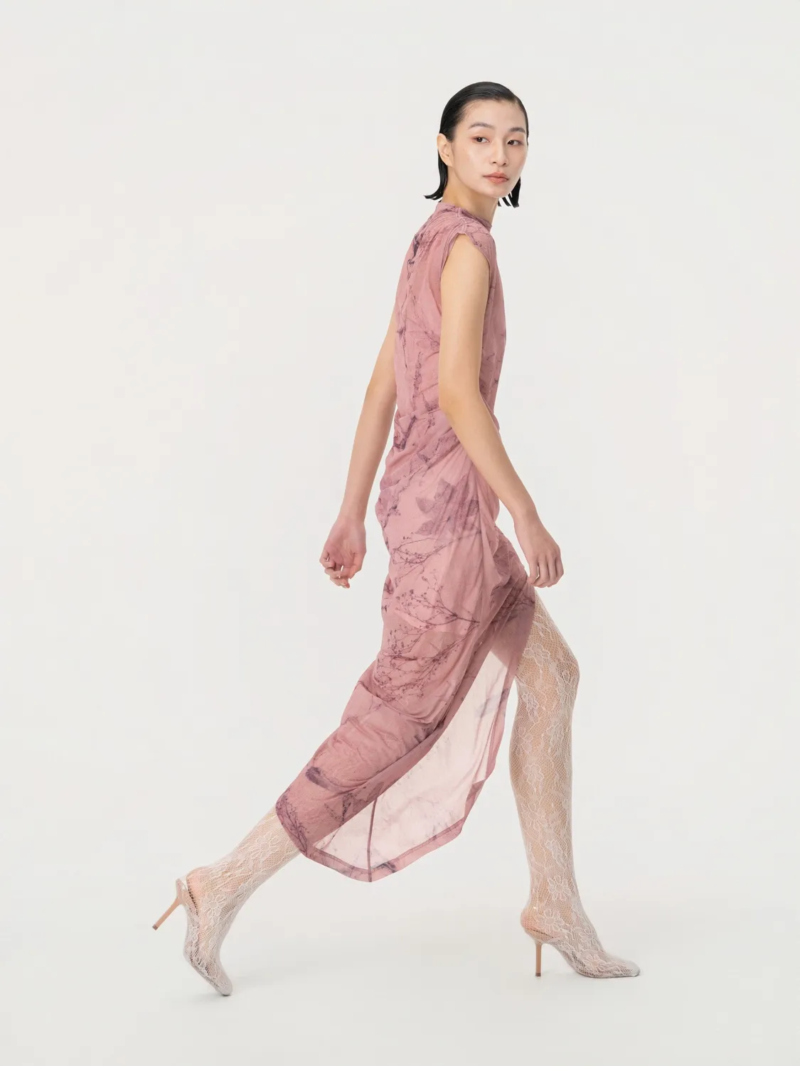 Feng Chen Wang Printed Plant Dye kjole pink