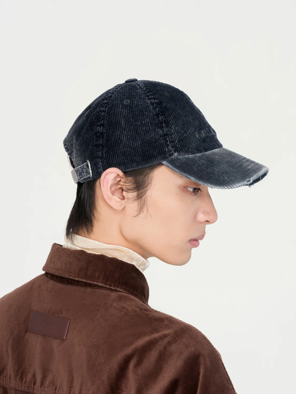 Feng Chen Wang Blue Washed Corduroy kasket blå OS