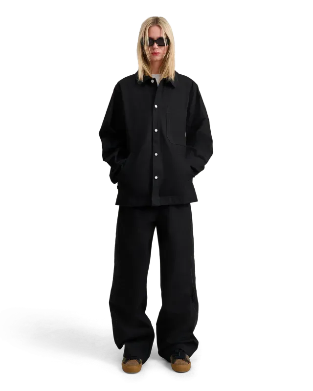Alis Viren arbejdsjakke solid black bomuld