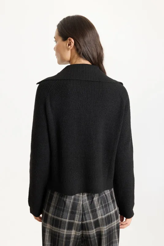 IN FRONT Brenda strikcardigan guldknapper