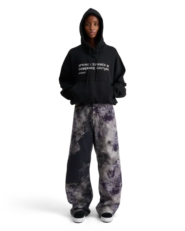 Alis Malto cropped hoodie sort bomuld
