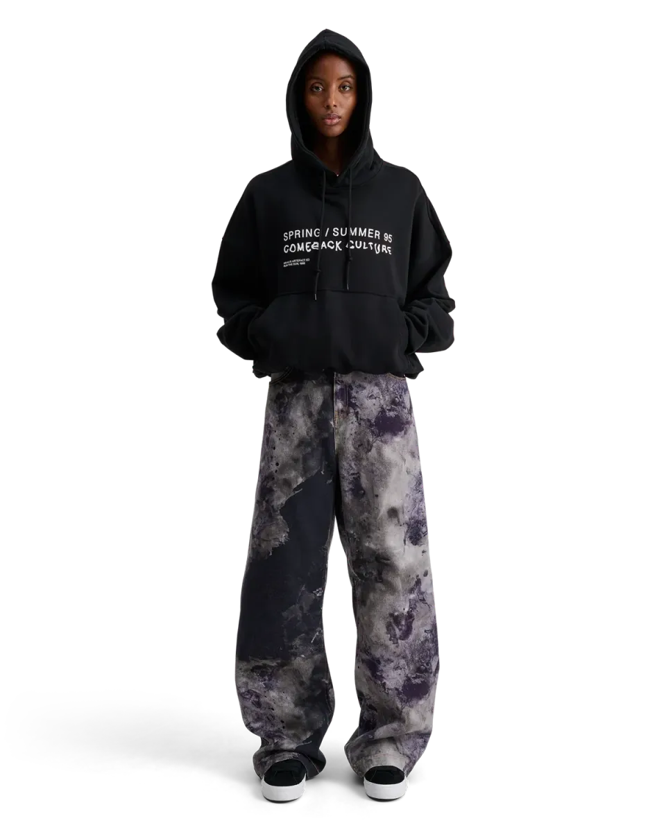 Alis Malto cropped hoodie sort bomuld