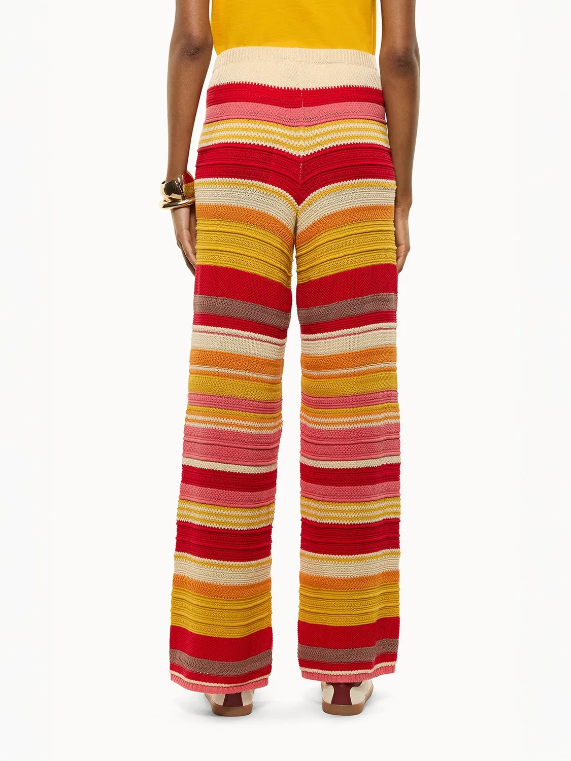 Laneus Multicolor Knit Trousers strikbukser pink bomuld