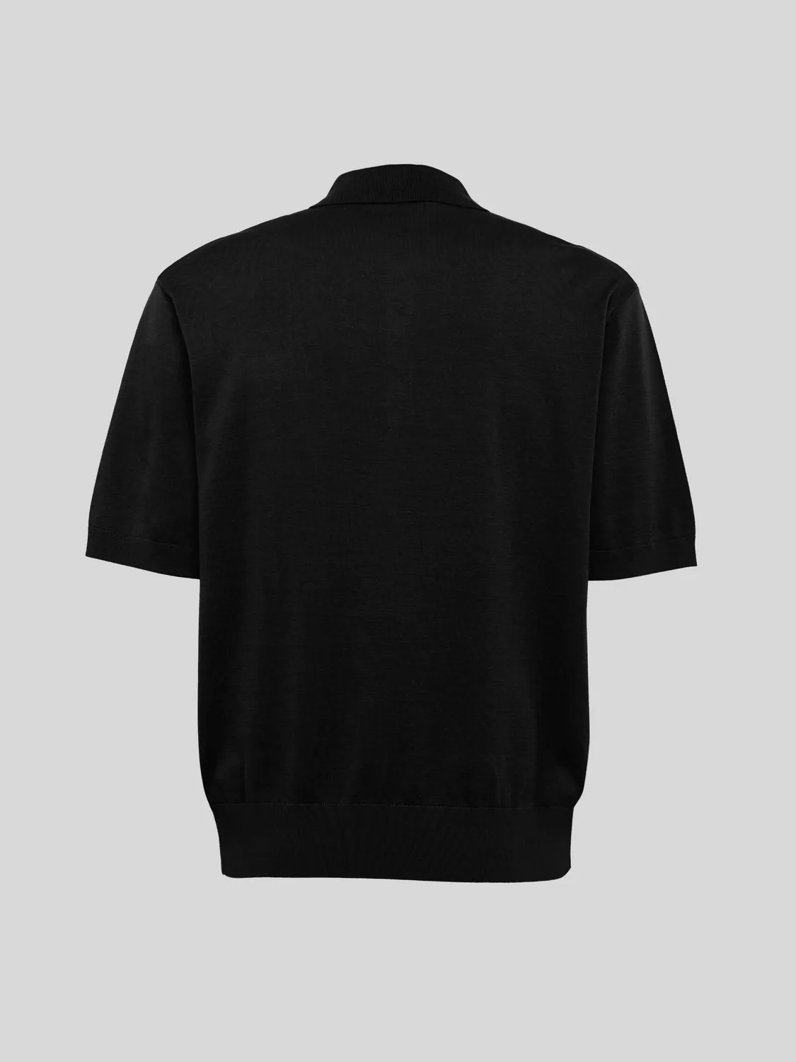 Laneus Knitted poloshirt sort bomuld