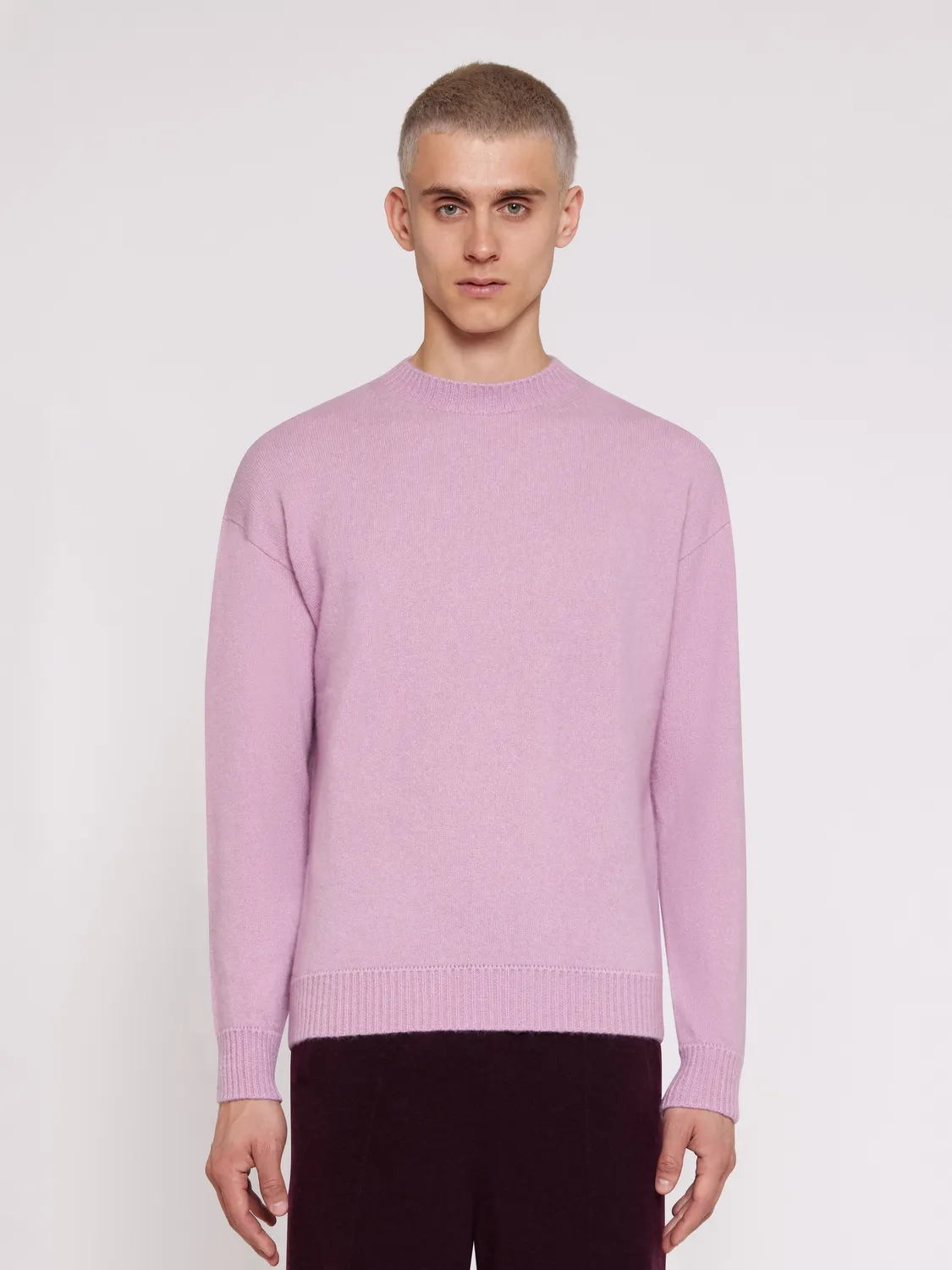 Laneus Cashmere Silk strik pink herre kashmir