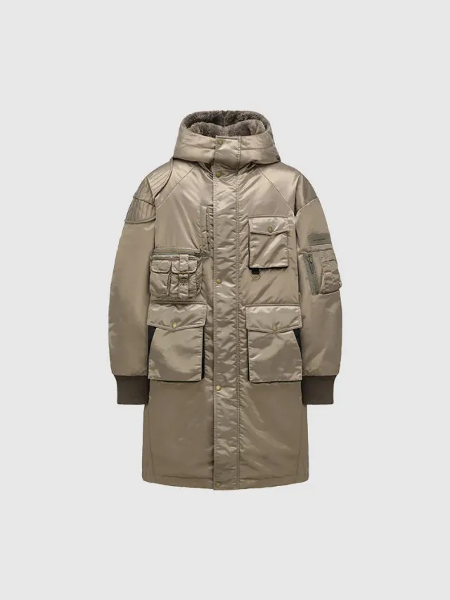 Feng Chen Wang Multipocket Cargo parka oliven nylon