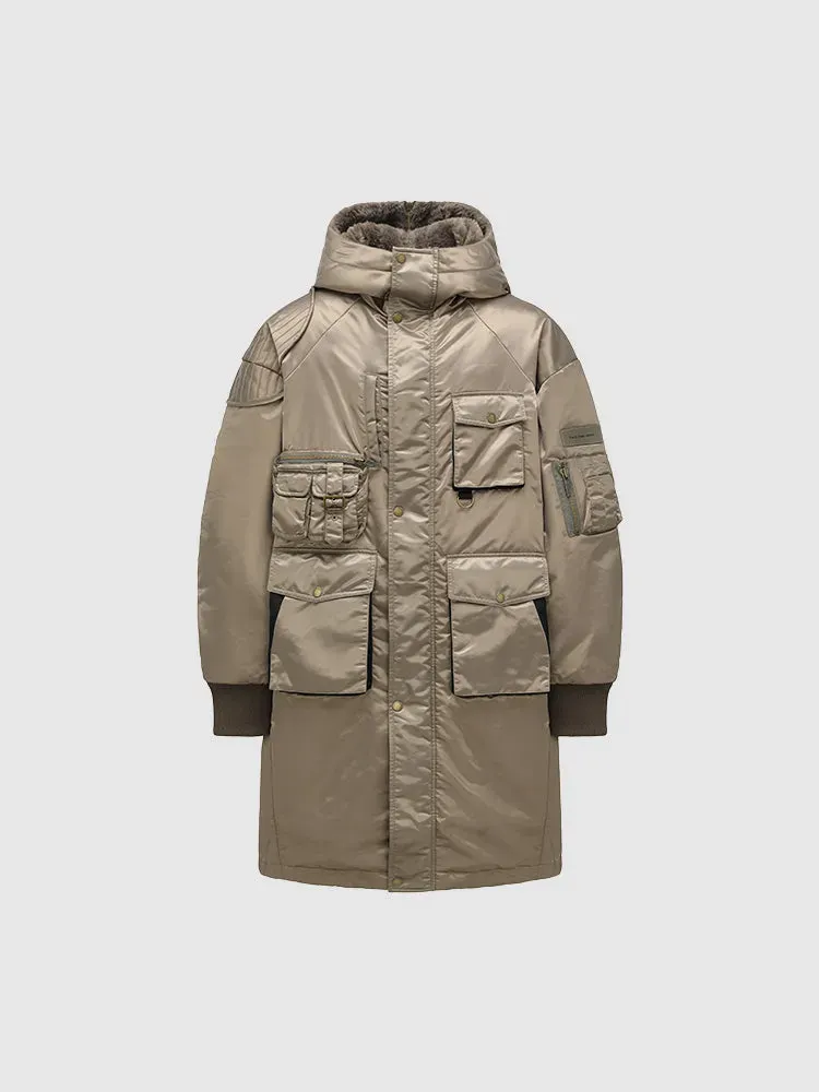 Feng Chen Wang Multipocket Cargo parka oliven nylon