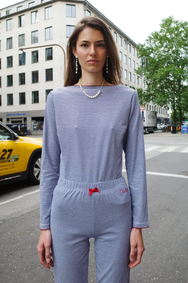 Caro Editions Alexa Long Sleeve bluse navy jersey