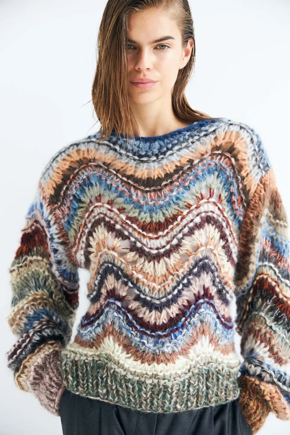 Dawnxdare Ella DS sweater dark multi mohair