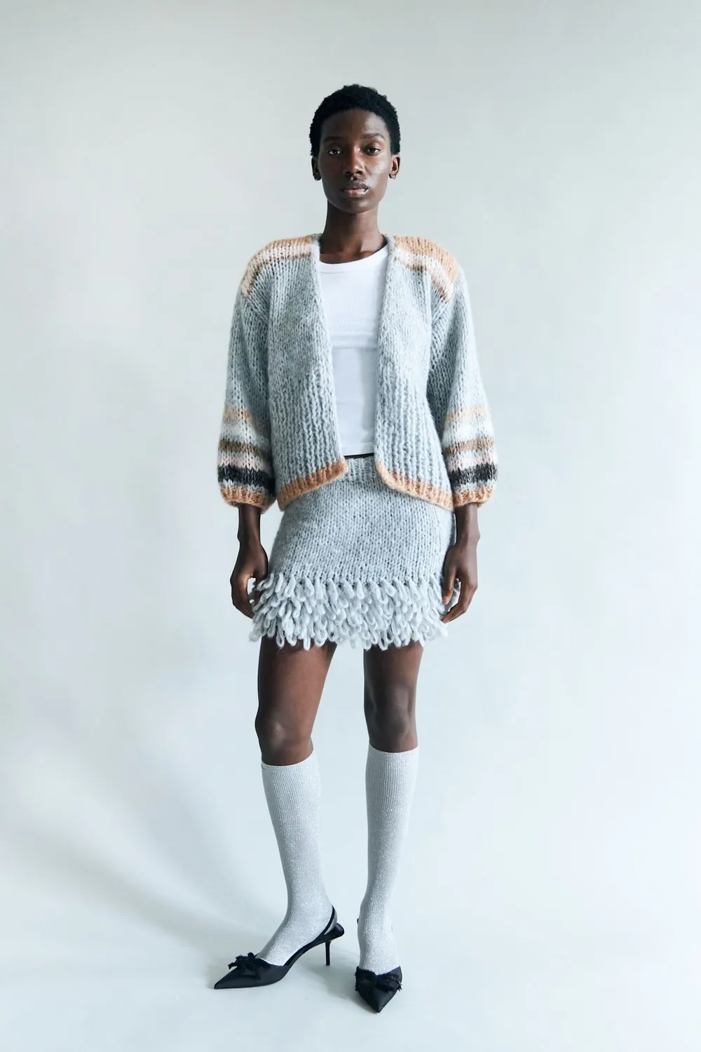 DAWNXDARE Eden 190 Cloud cardigan stribet mohair