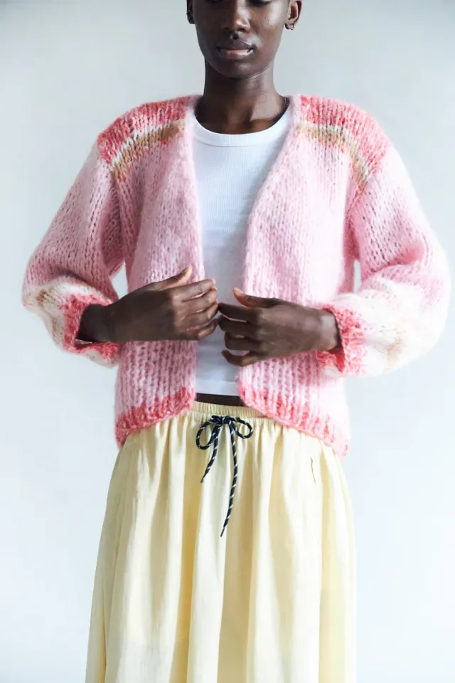 DAWNXDARE EDEN strikcardigan pink håndstrikket