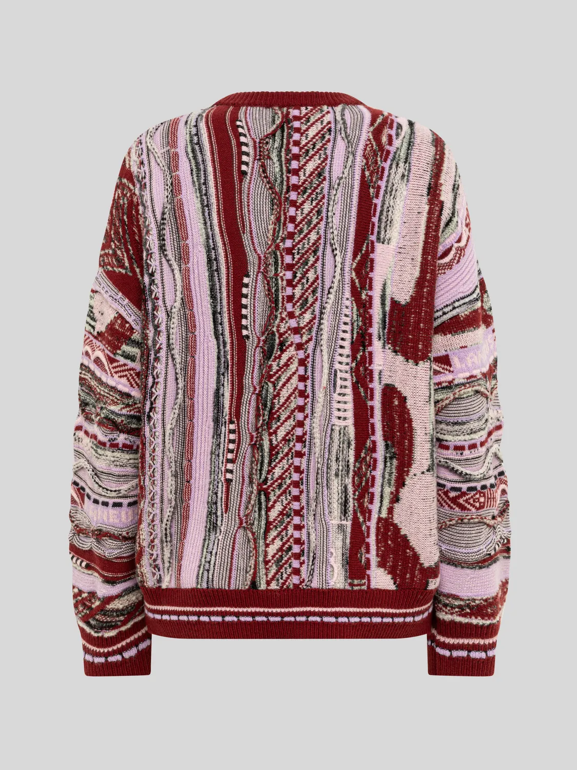 Laneus jacquard sweater fico boxy uldblanding