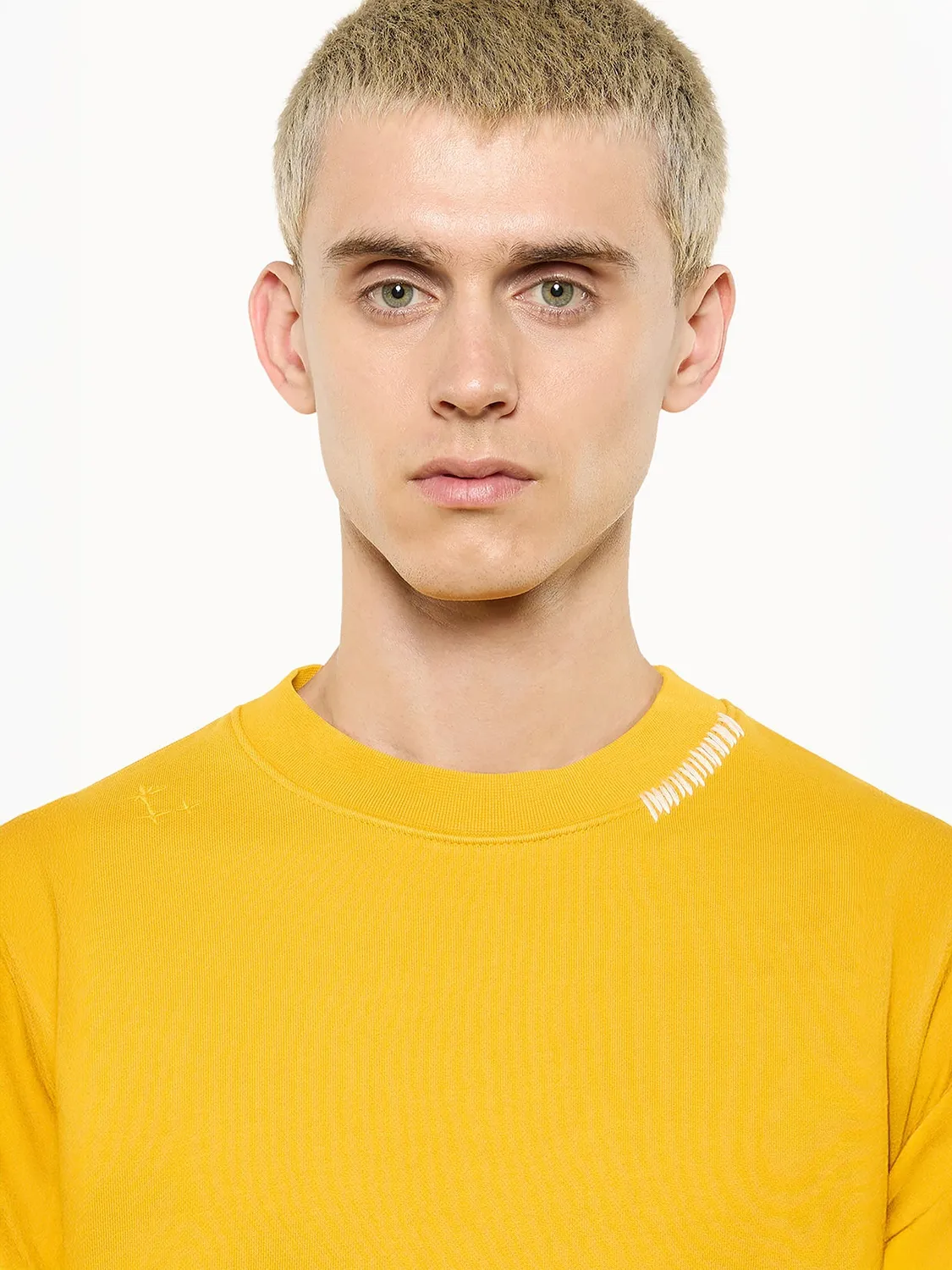 Laneus Crew Neck Cotton Sweatshirt saffron bomuld