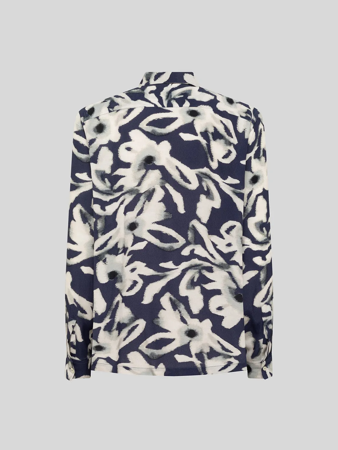 Laneus Bowling Shirt skjorte navy blomstret viskose