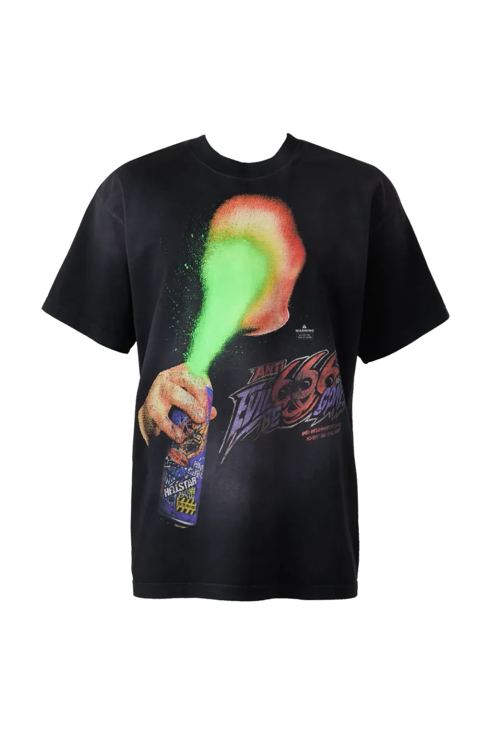 Hellstar Anti-Spray T-shirt sort bomuld stort print