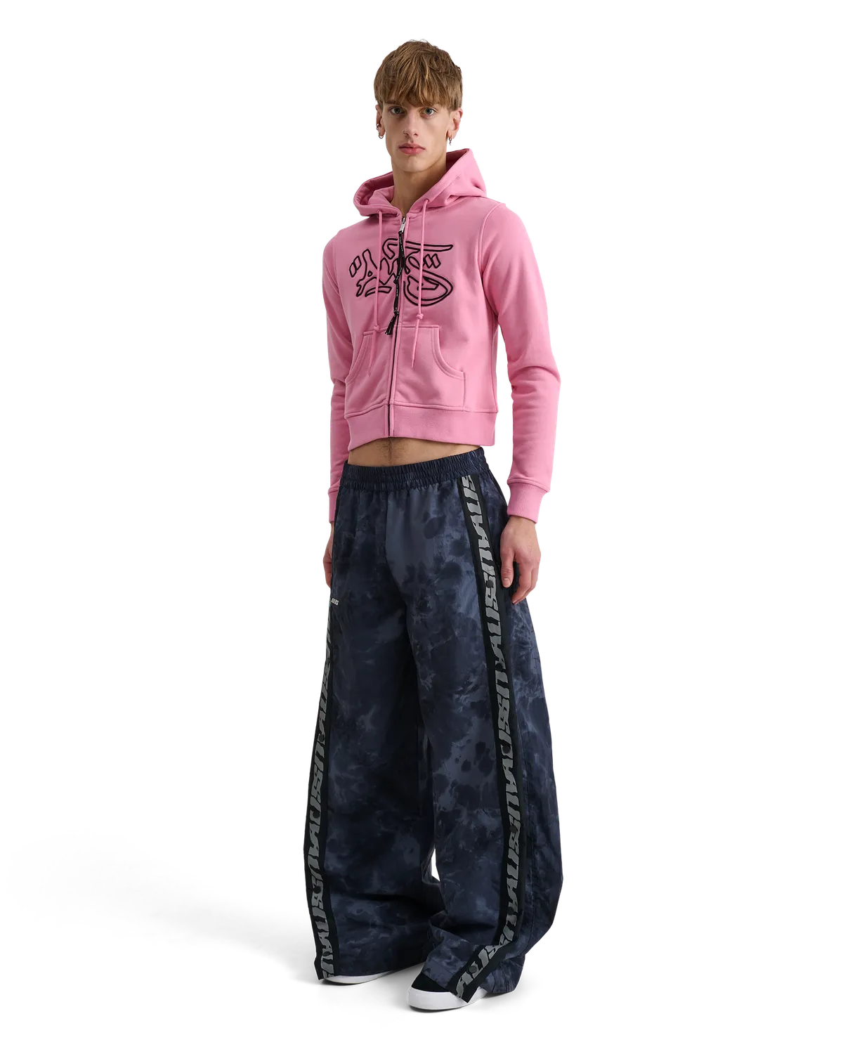 Alis Lauren hoodie Solid Pink cropped