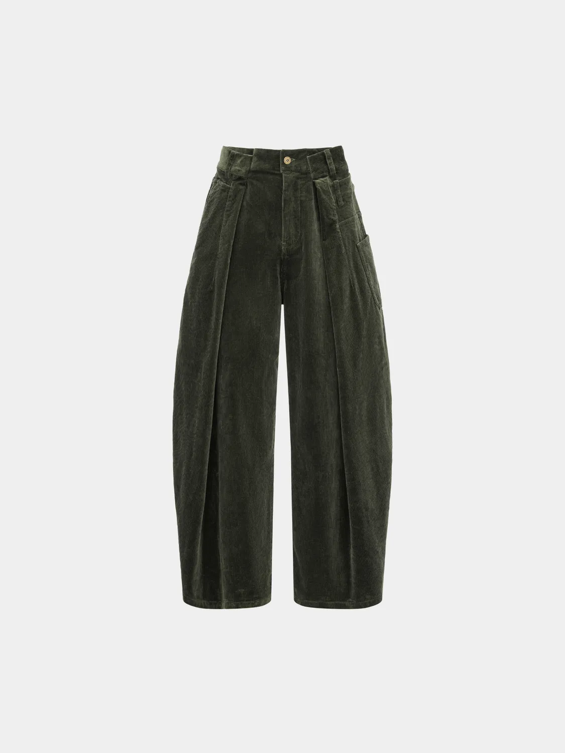 Feng Chen Wang Green Washed Corduroy Bukser grøn fløjl
