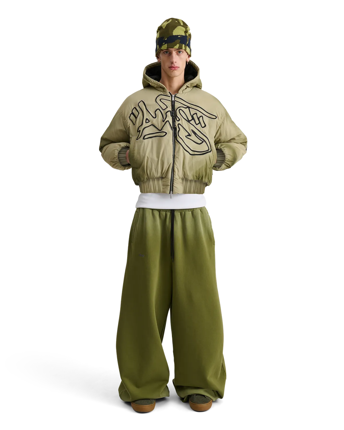 Alis Hoiy Oversized bomberjakke gray green spray