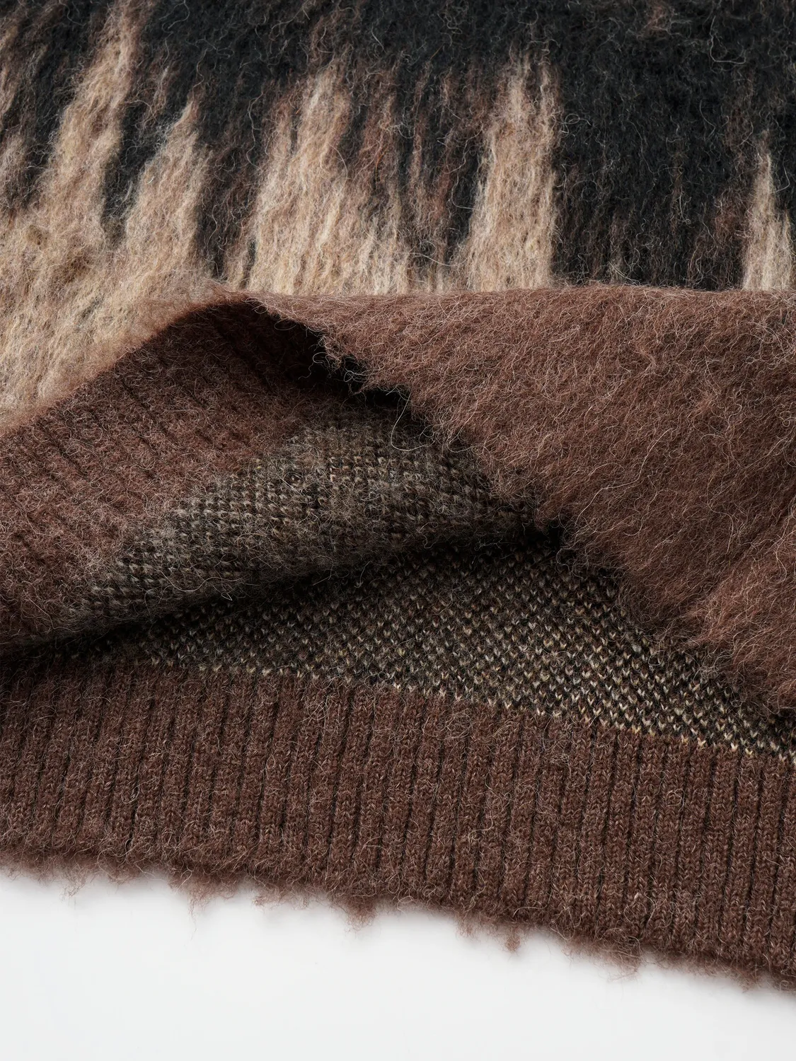 Feng Chen Wang Jacquard striktrøje sort brun