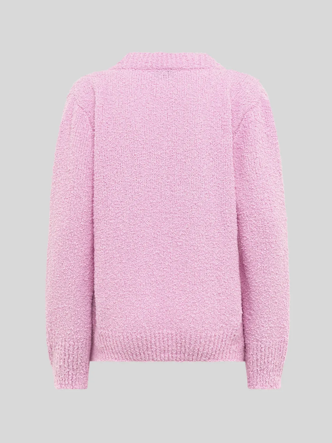 Laneus Soft V-hals striktrøje rosa uld