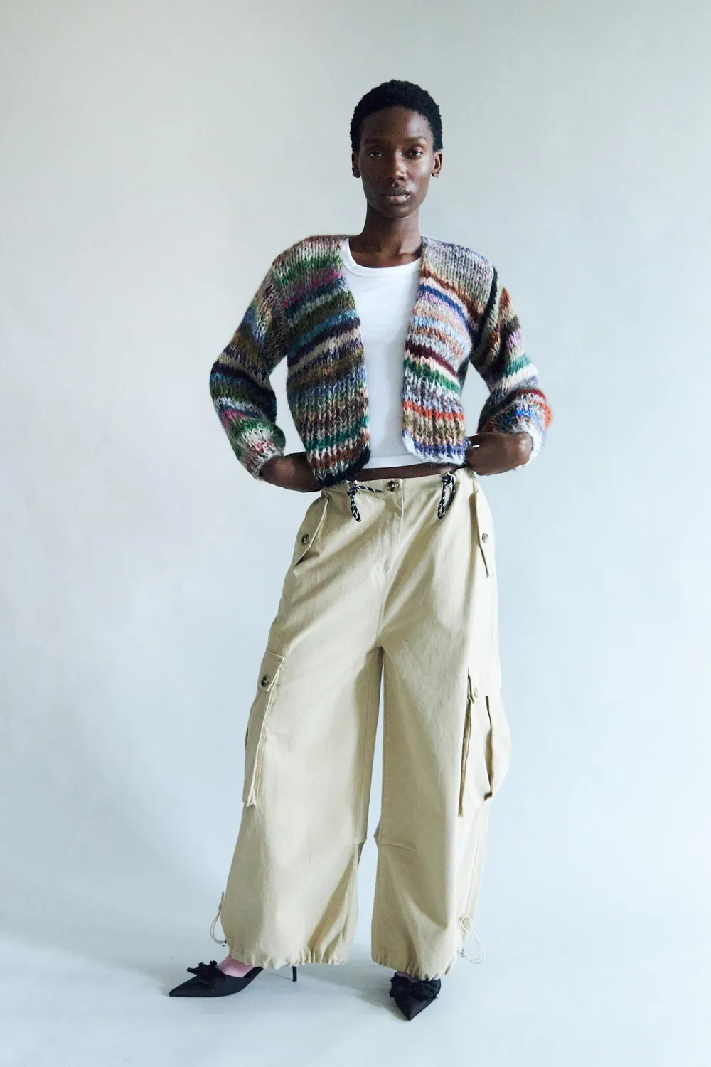 DAWNXDARE EDEN DS strikcardigan 990 dark multi håndstrikket