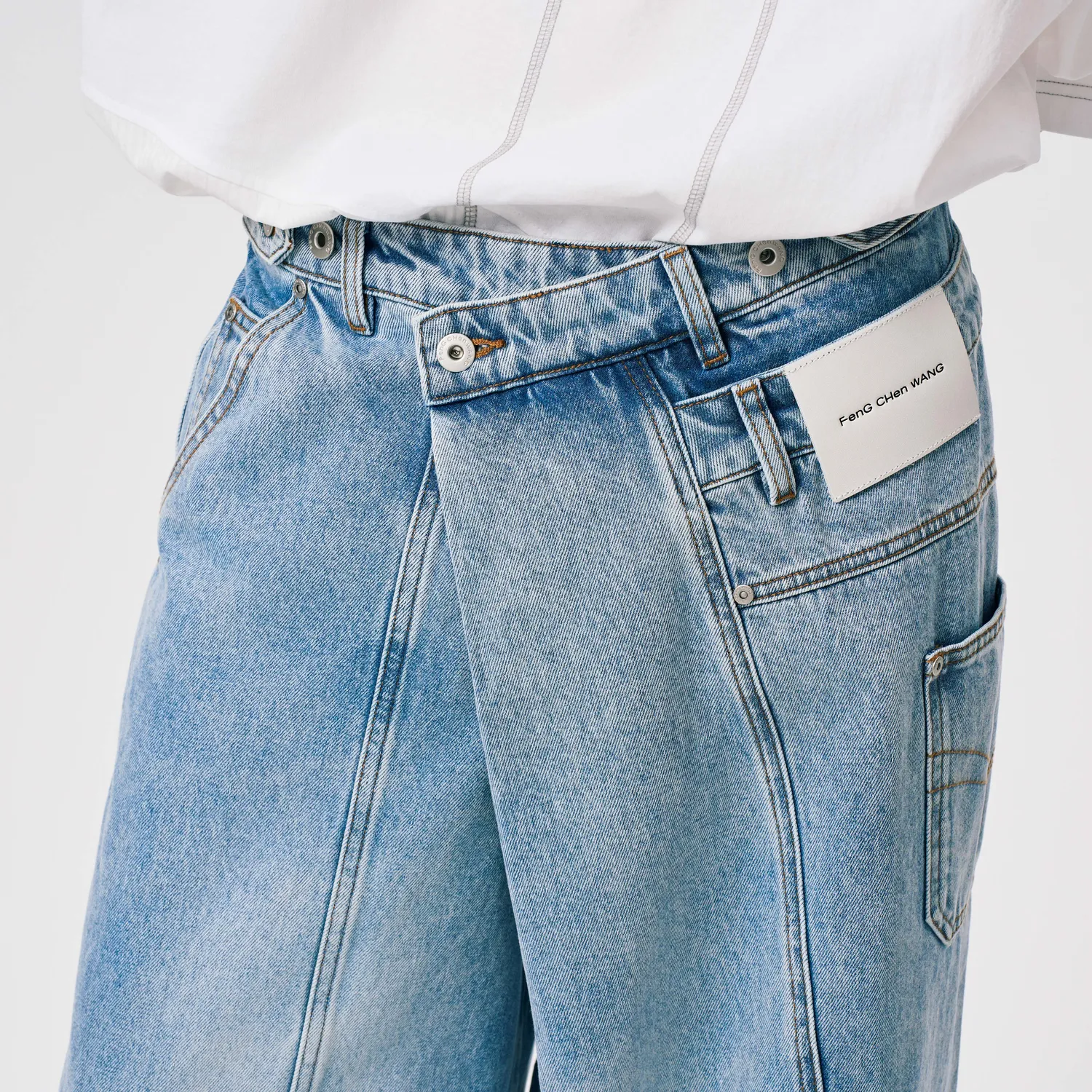 Feng Chen Wang Asymmetric Wide Leg jeans panel