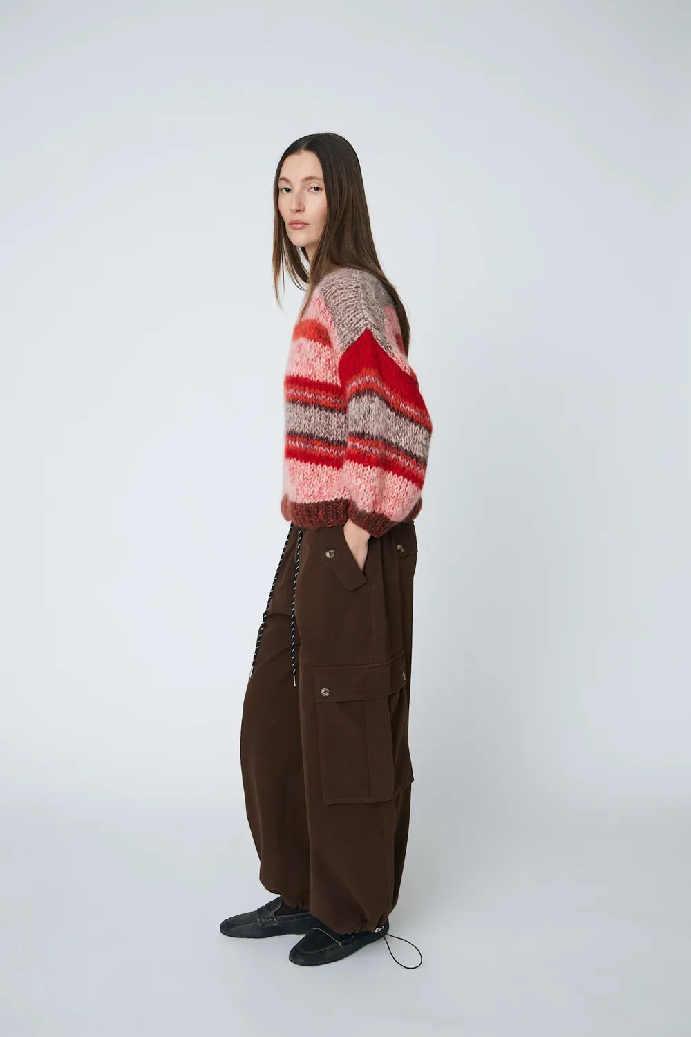 DAWNXDARE LOLA CREW 335 sweater chili stribet