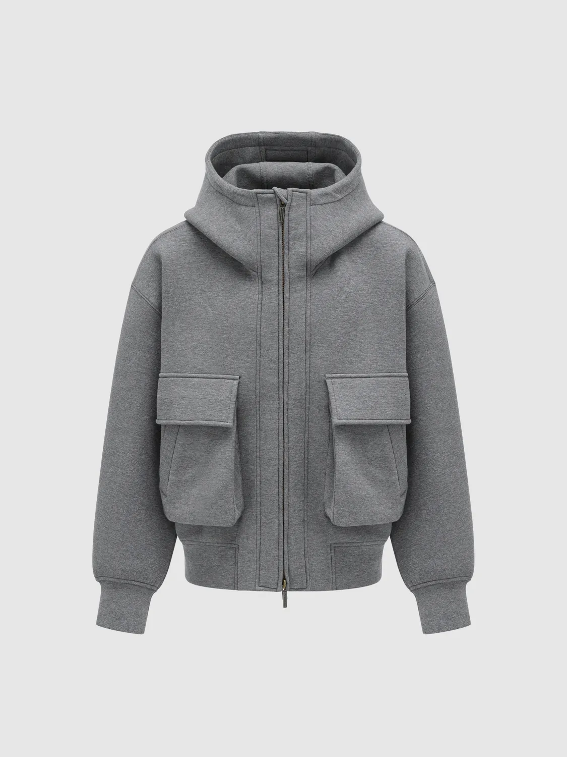 Feng Chen Wang Grey Spacer hoodie lynlås grå