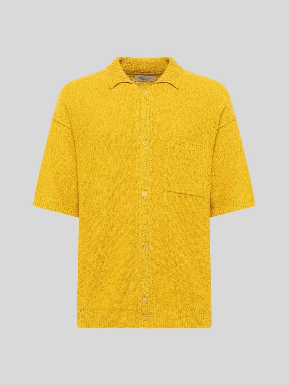 Laneus Cashmere Silk Boxy Shirt skjorte saffron strik