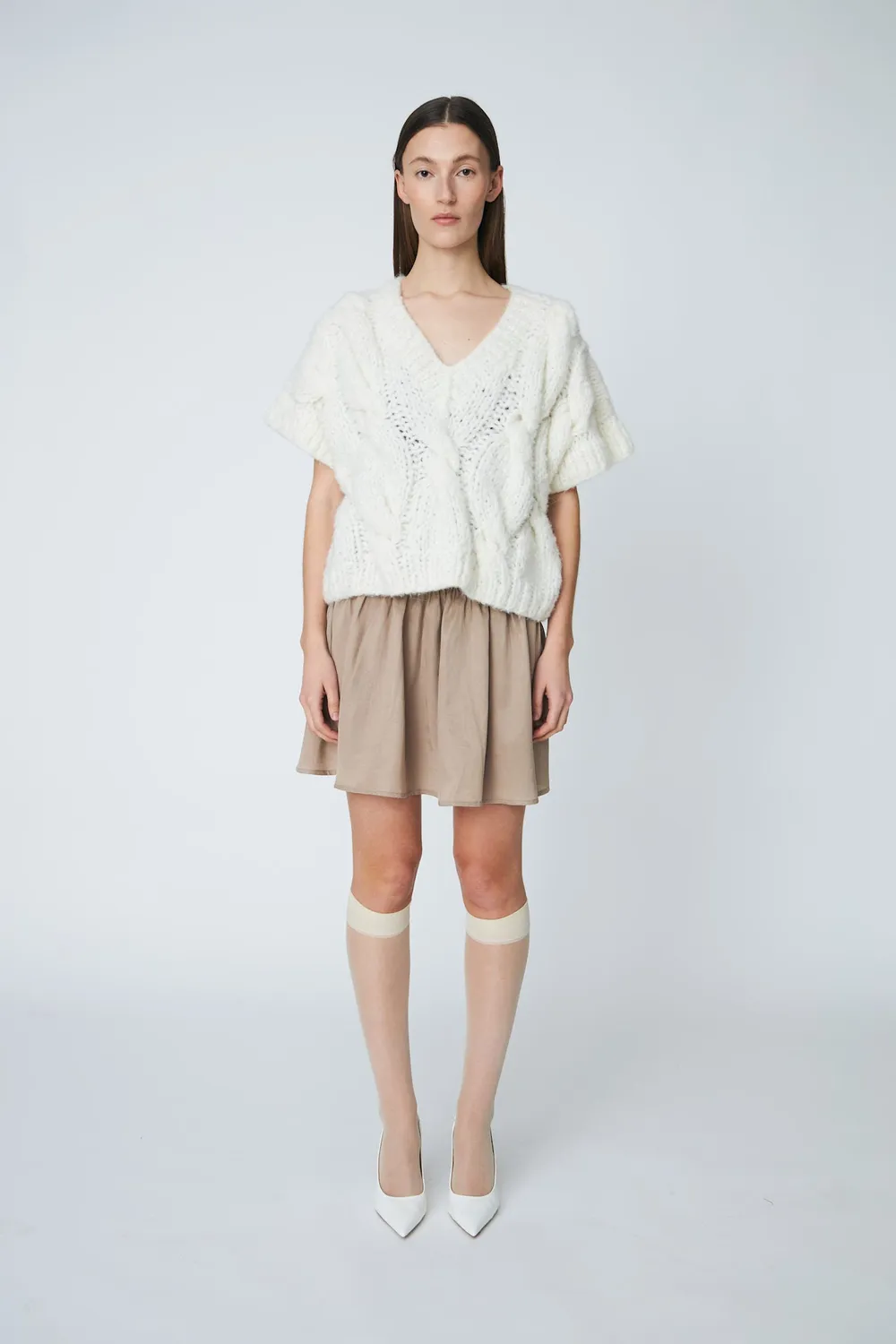 DAWNXDARE Capri Torsade pullover chalk alpakauld
