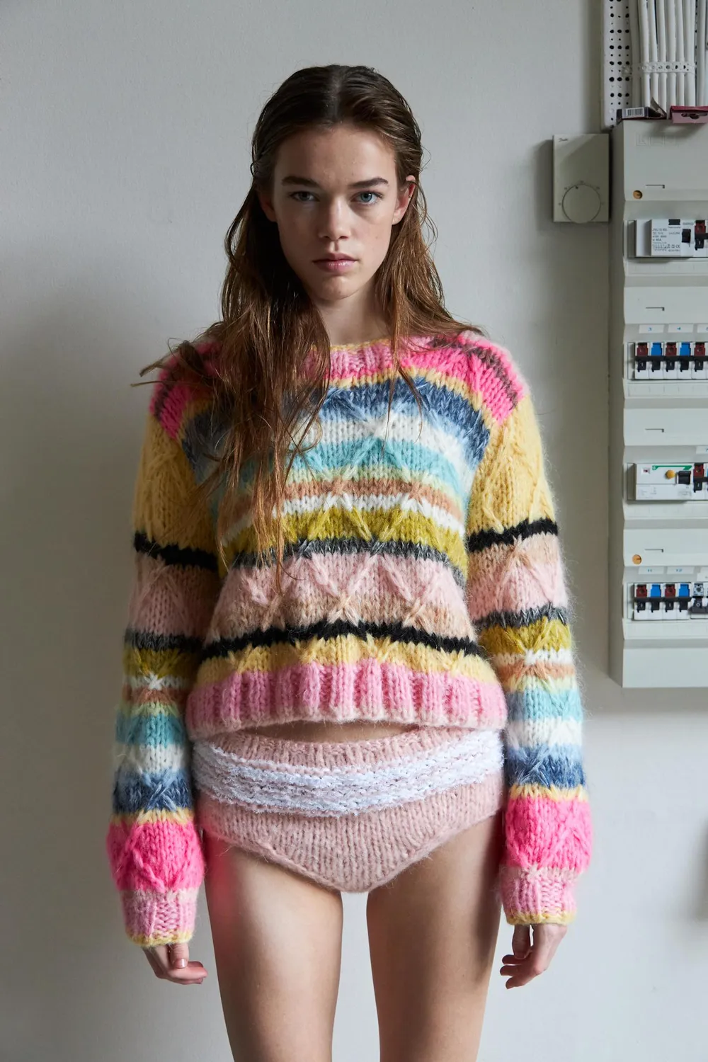 DAWNXDARE Bella 900 Multi pullover cropped mohair multi