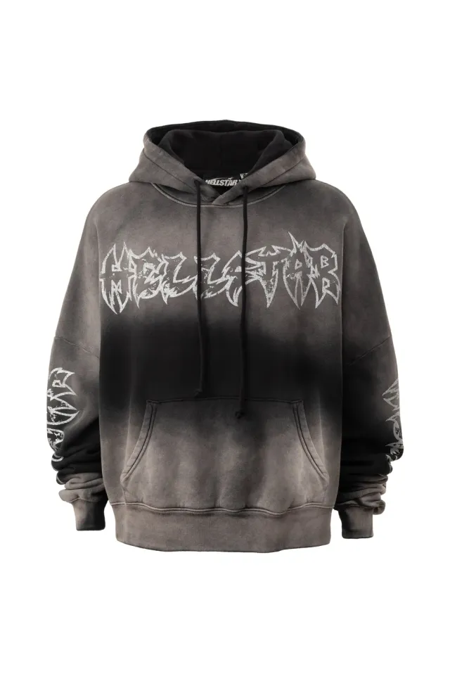 Hellstar HSSS26HO6 hættetrøje sort metal logo