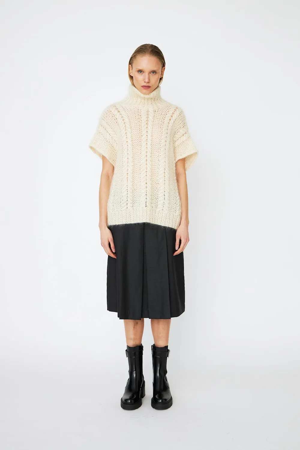 DAWNXDARE Snowy 102 Chalk strikpullover mohair