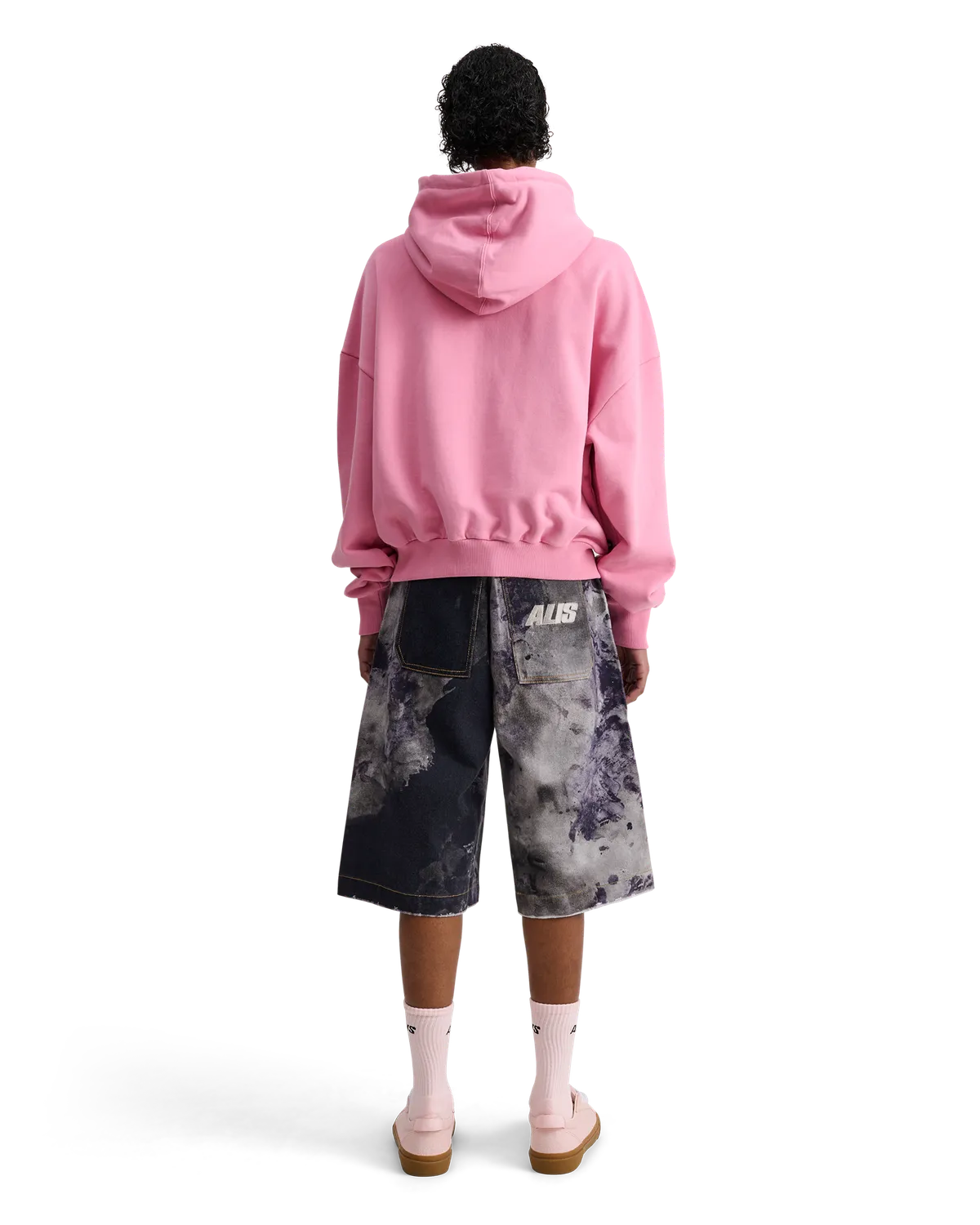 Alis Malto cropped hoodie lyserød bomuld