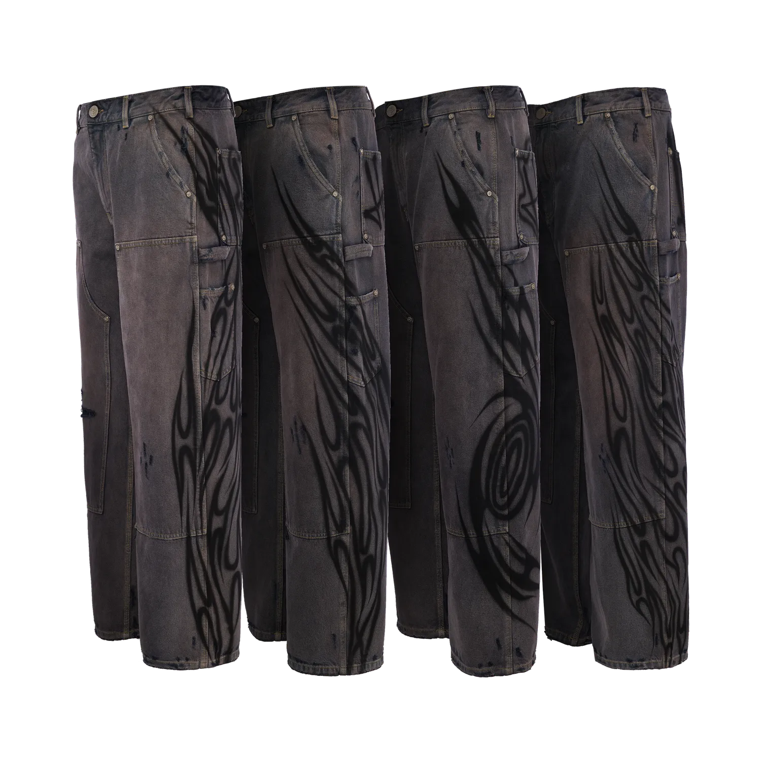 Hellstar Black Denim Ripped jeans sort onesize