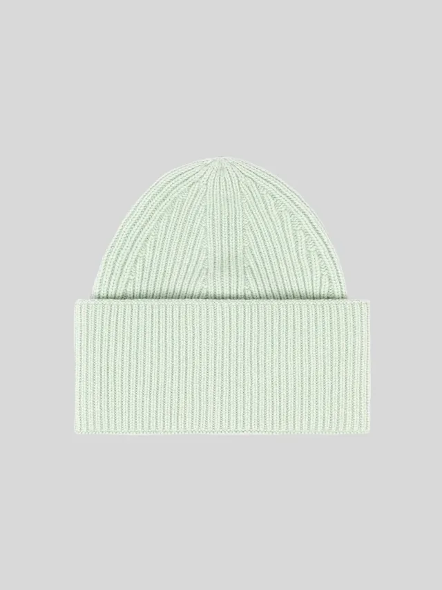 Laneus Cashmere Beanie hue salviegrøn kashmir