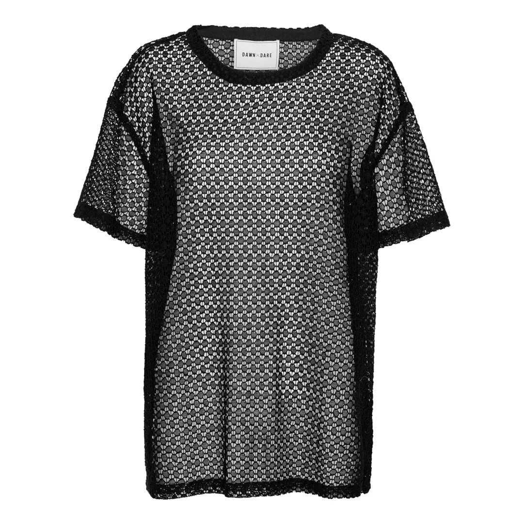 DAWNXDARE FIERCE 199 top black mesh oversized