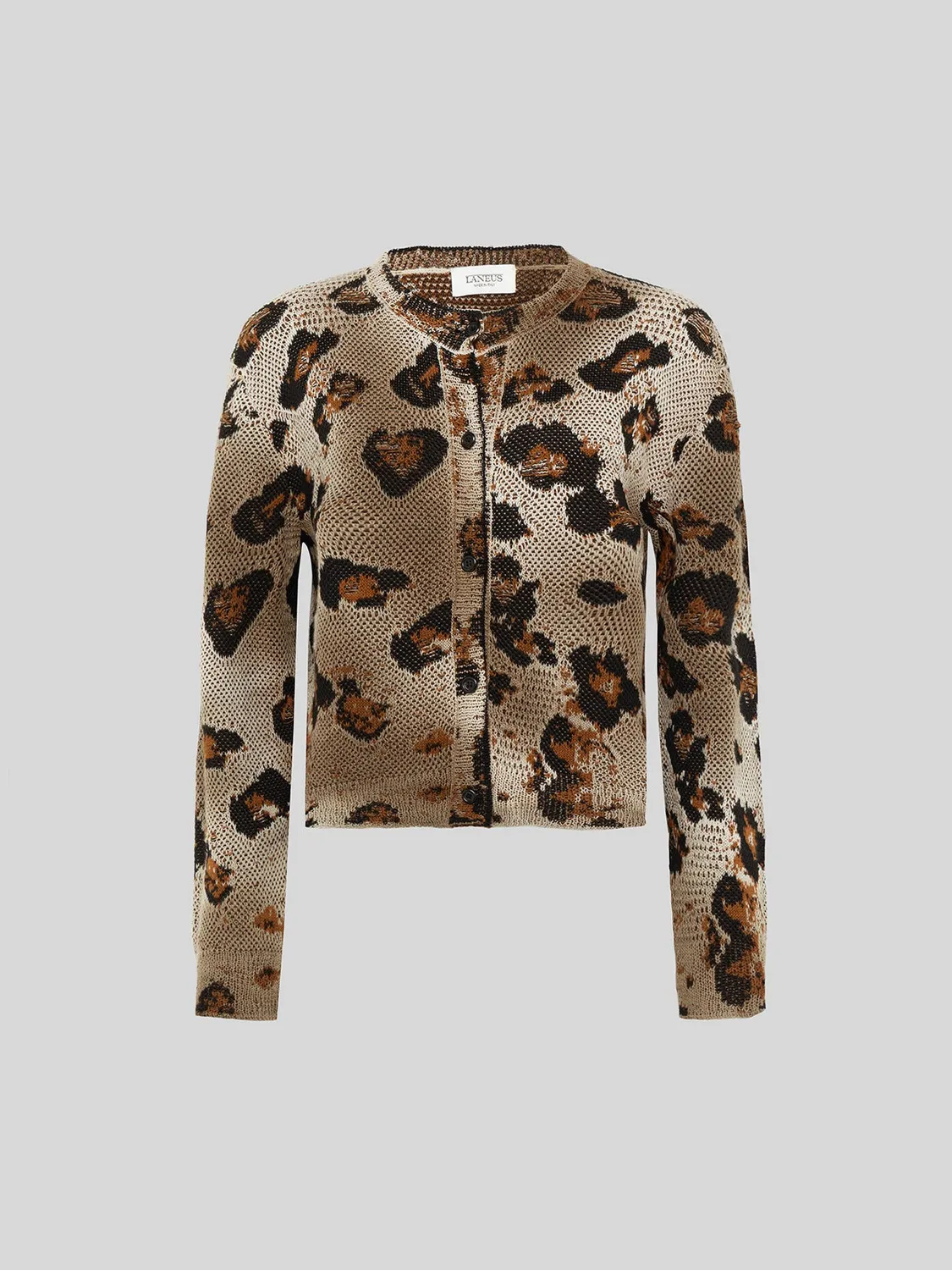 Laneus Animal Print cardigan multicolour bomuld