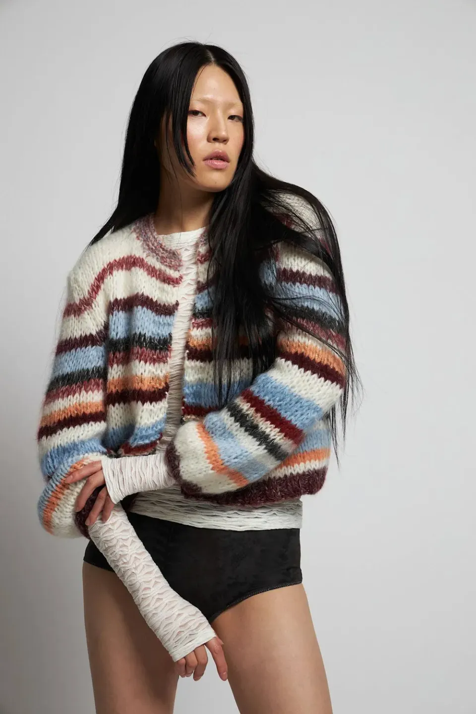 DAWN x DARE Gabi Multi 902 Chalk Multi cardigan stribet