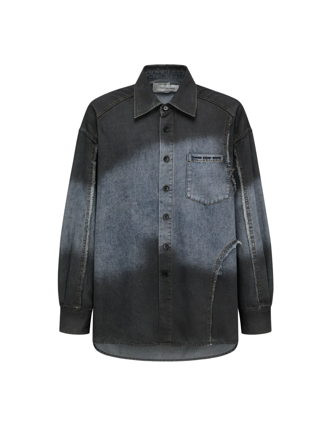 Feng Chen Wang Indigo Gradient denimskjorte blå-sort