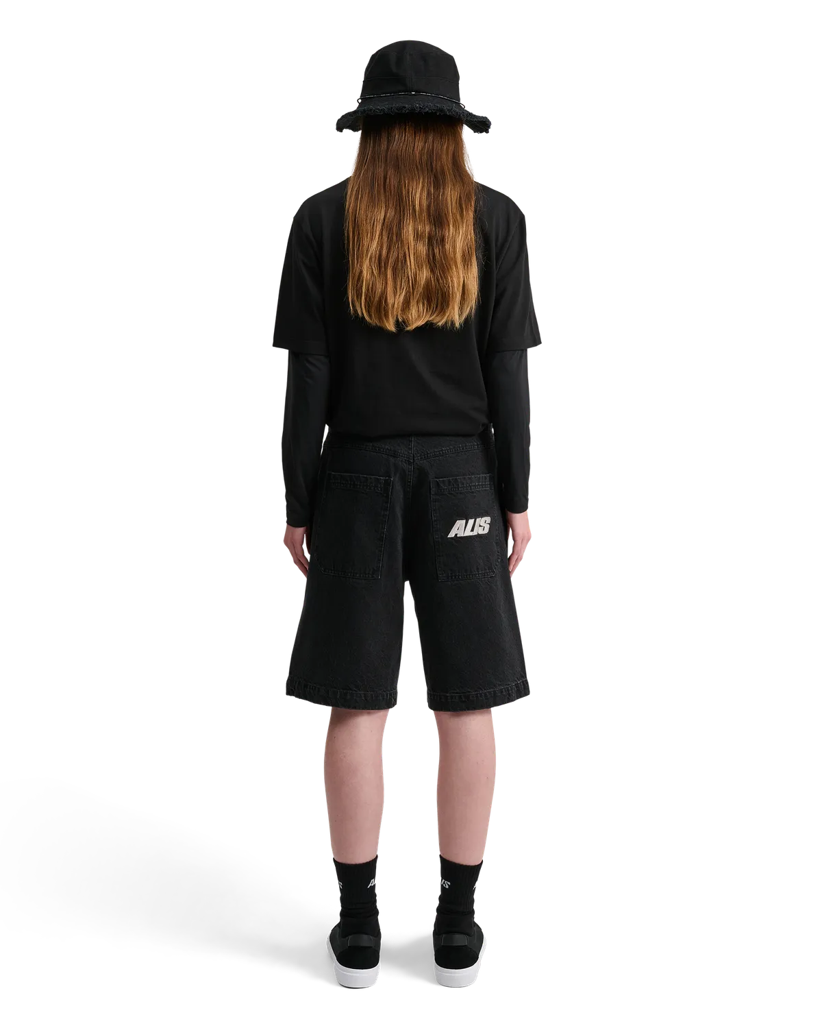 Alis Calis denimshorts Washed Black regular bomuld