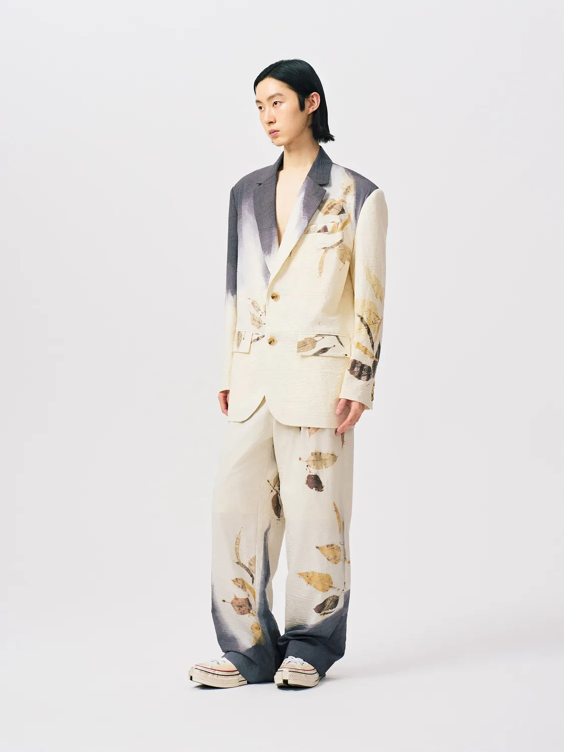 Feng Chen Wang Natural Plant Dye blazer blomstertryk