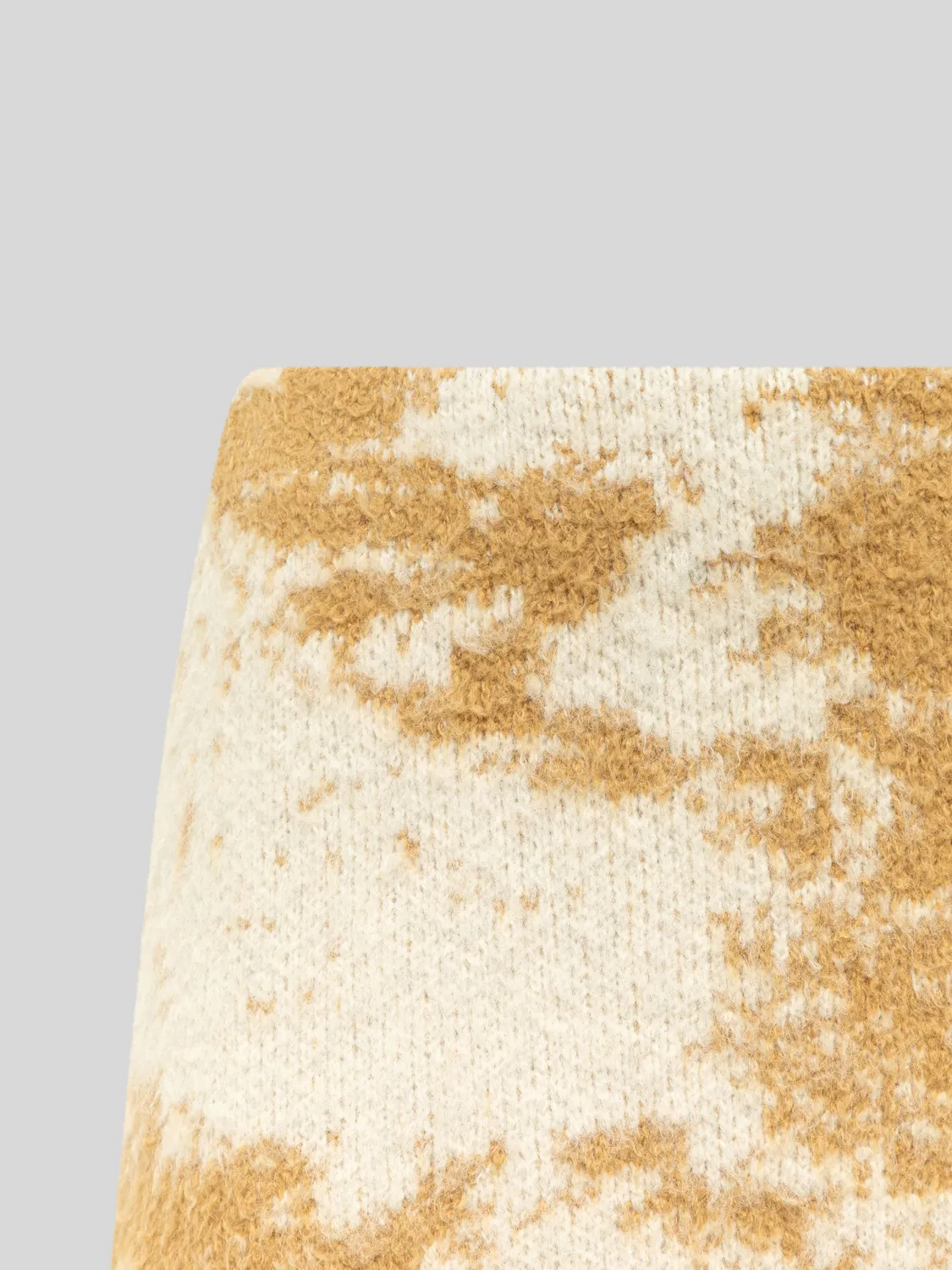 Laneus nederdel jacquard camel – tæt mini