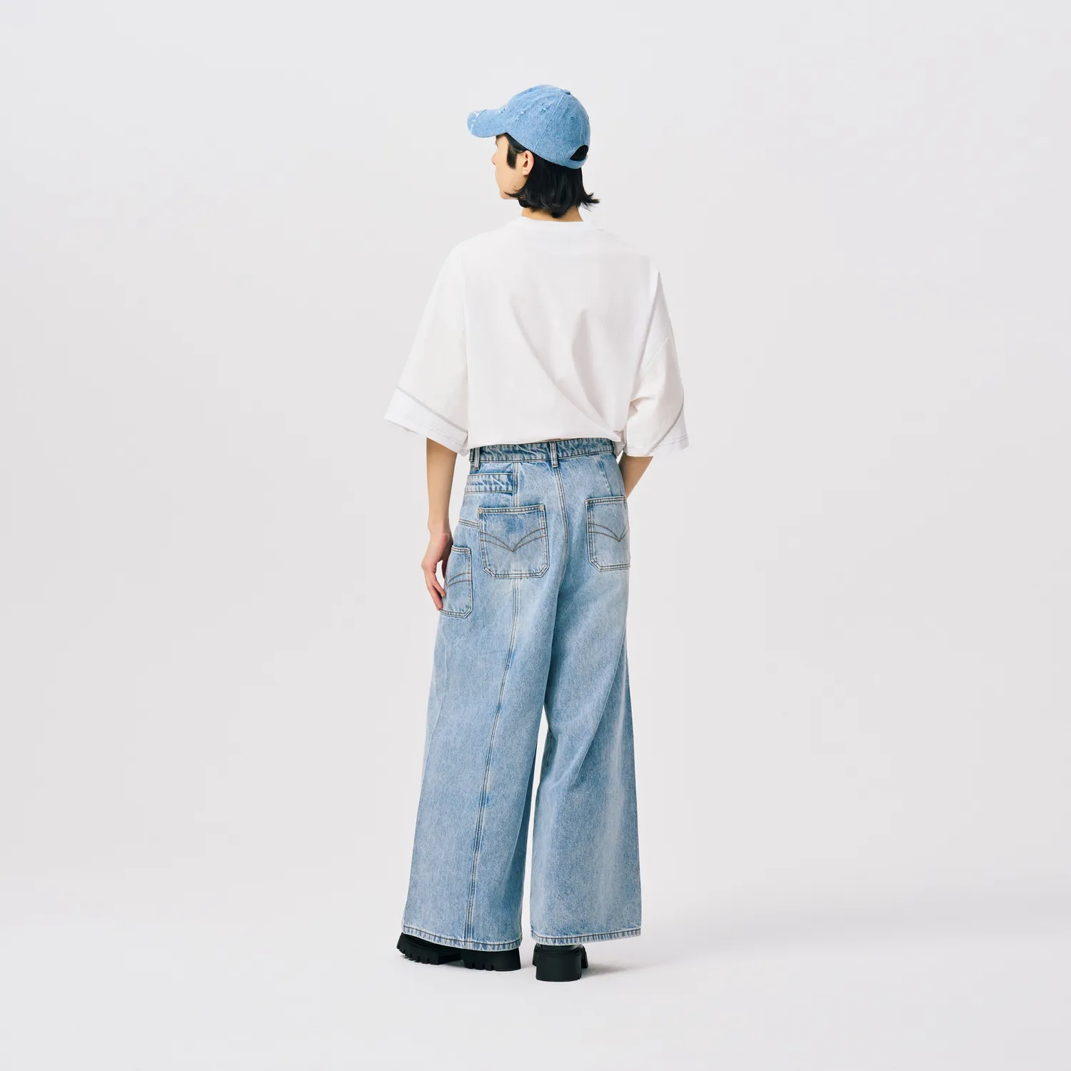 Feng Chen Wang Asymmetric Wide Leg jeans panel