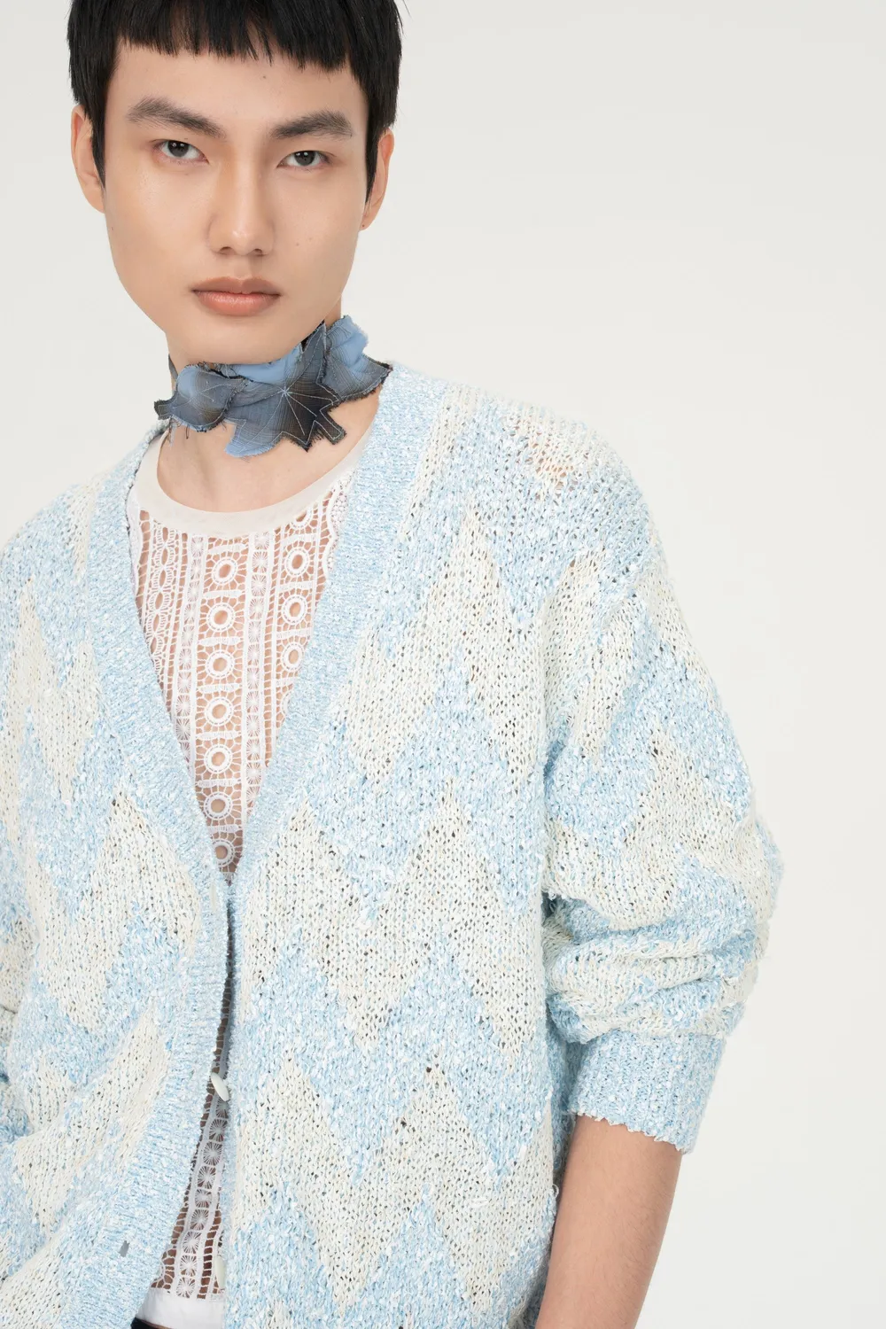 Feng Chen Wang Double Sided Knit cardigan lyseblå