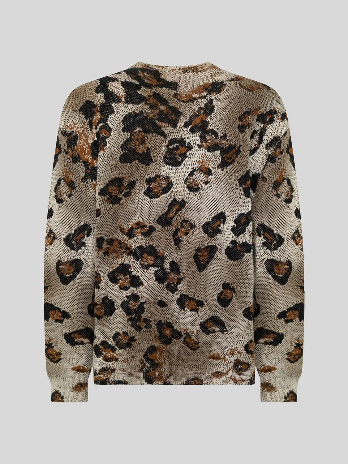 Laneus Oversized Animal Print Jumper leopard bomuld