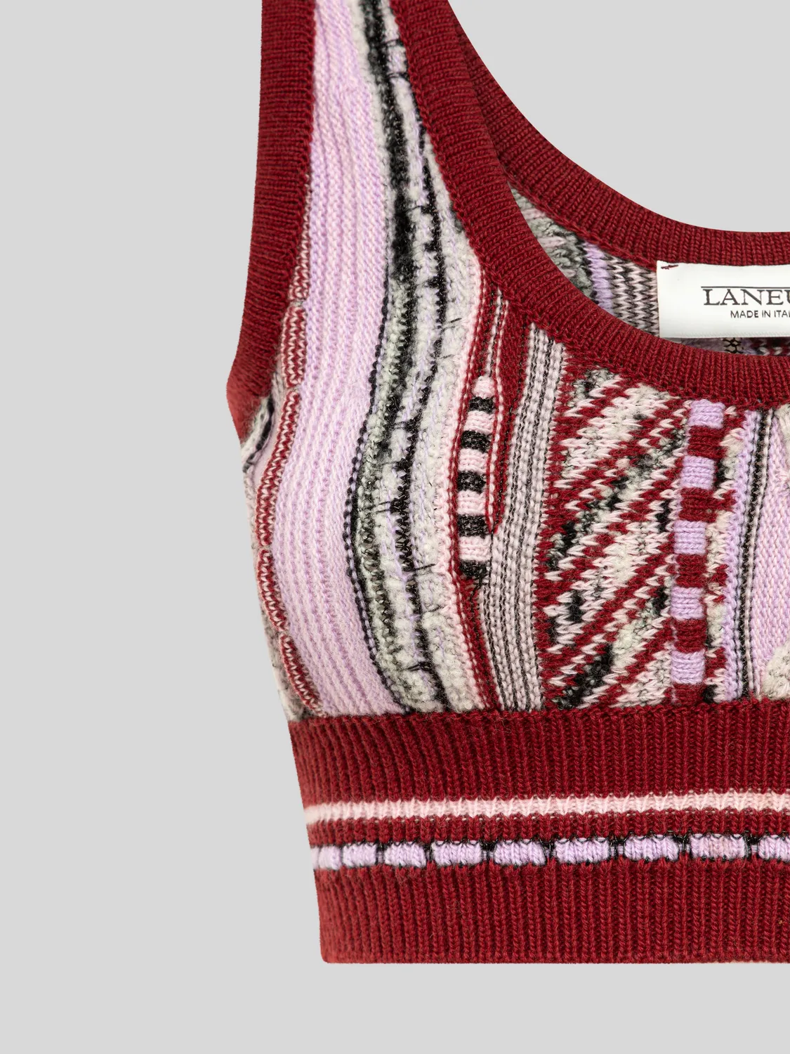 Laneus Slim Fit Jacquard Top strik top fico merinould