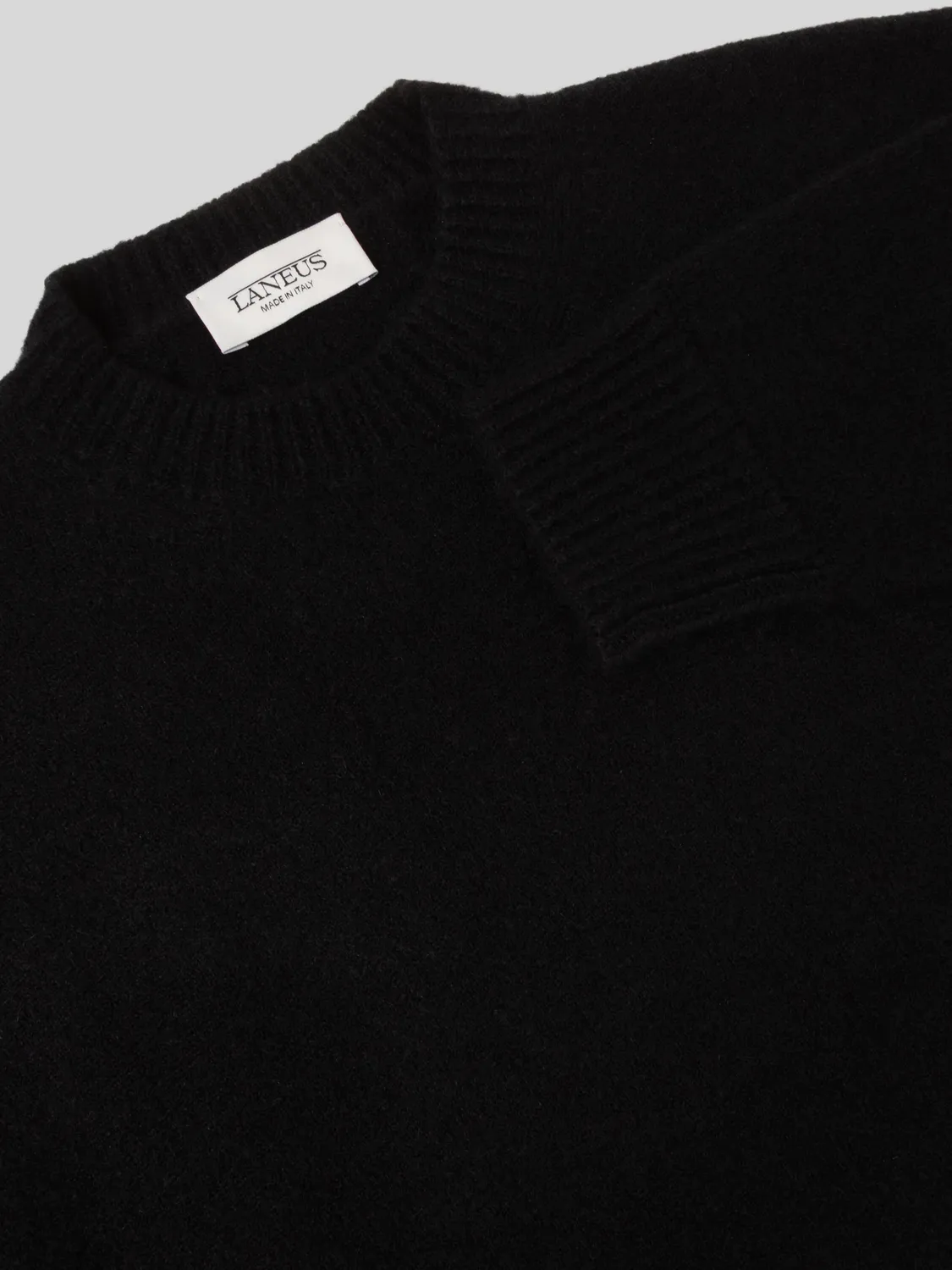 Laneus Cashmere and Silk Crewneck sweater herre sort